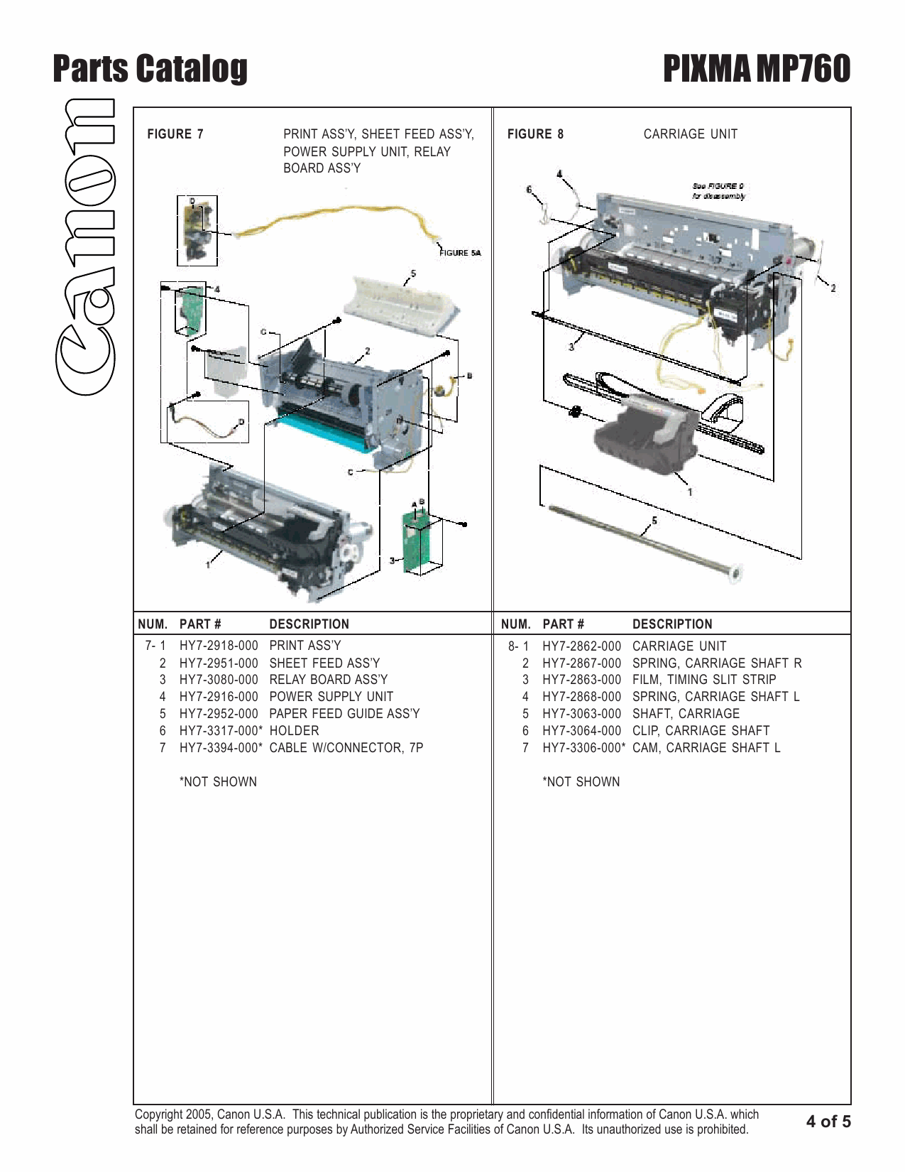 Canon PIXMA MP760 Parts Catalog Manual-5